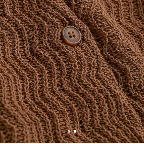 BNWT H&M Crochet Effect Knit Cotton Cardigan, US XS - Picture 2 of 8